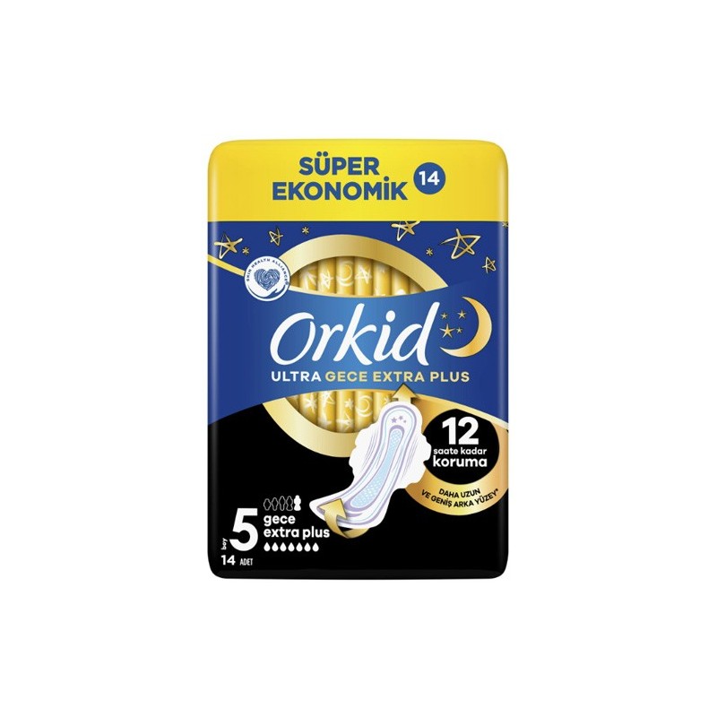 Orkid Ultra Gece Extra Plus ( Boy 5 ) Hijyenik Ped 14 Adet