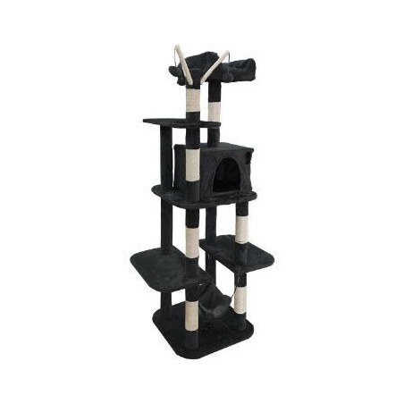 Tectake Kedi Tırmalama Kulesi Siyah 155 Cm