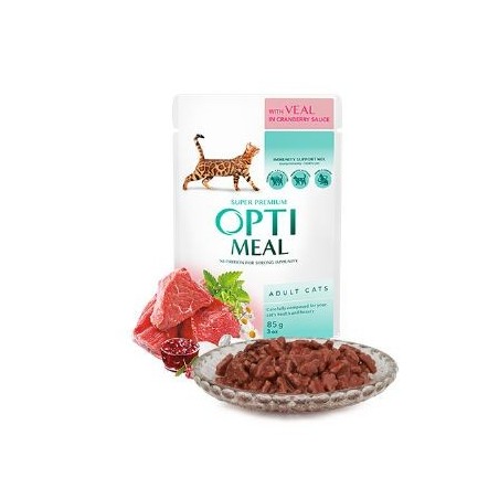 Optimeal Dana Etli Kızılcık Soslu Yaş Ked.Mam.85G