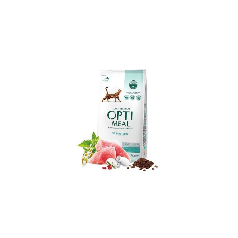 Optimeal Hindili-Yulaflı Kısır Kedi Maması 1,5Kg