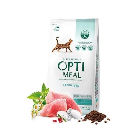 Optimeal Hindili-Yulaflı Kısır Kedi Maması 1,5Kg