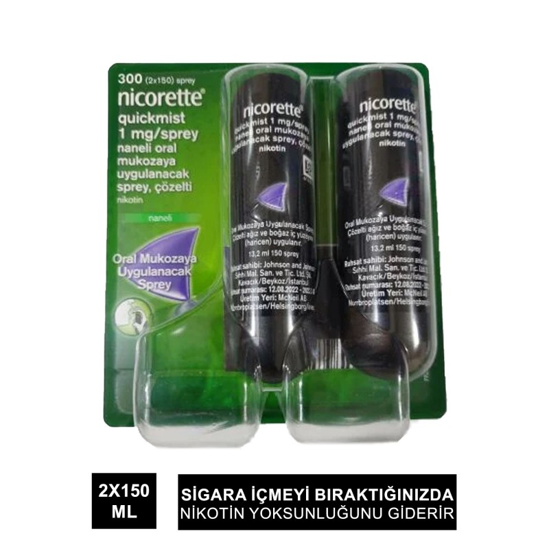 Nicorette Quıckmıst 1mg Naneli Ağız Spreyi 150x2 Sprey