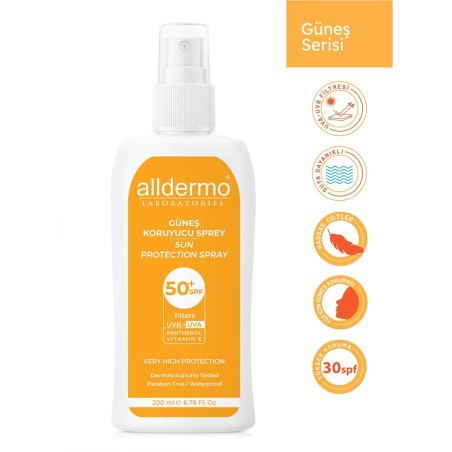 Alldermo Güneş Koruyucu Sprey SPF 50+ 200 ml