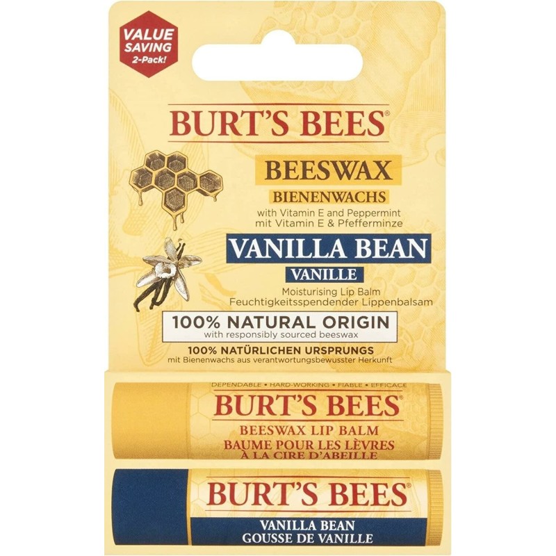 Burts Bees 2'li Lip Balm Set ( Beeswax + Vanilya ) 2x4.25gr