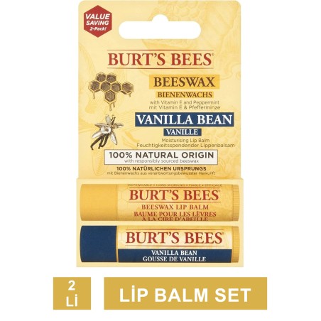 Burts Bees 2'li Lip Balm Set ( Beeswax + Vanilya ) 2x4.25gr