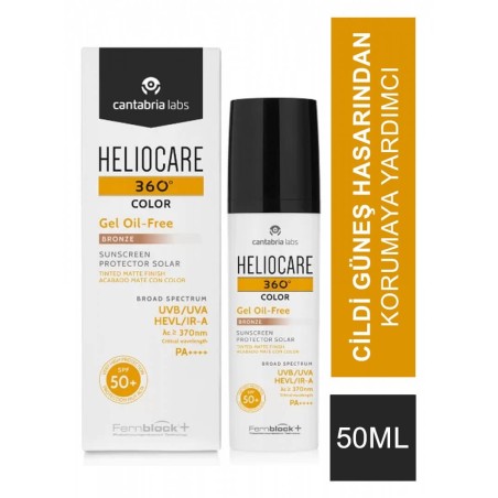 Heliocare 360 Color Gel Oil-Free Bronze Spf50+ Renkli Güneş Kremi 50 ml