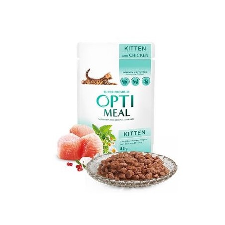 Optimeal Tavuklu Yavru Kedi Yaş Mama 85G