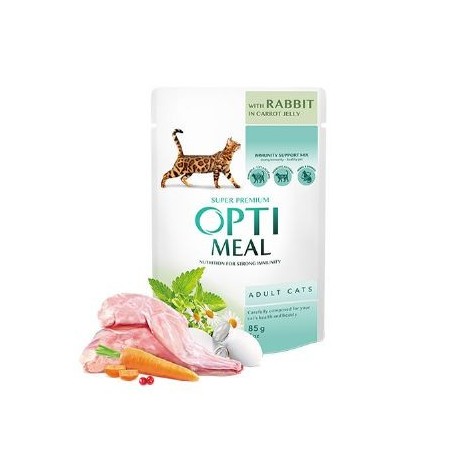 Optimeal Havuç Jöleli Tavşanlı Yaş Ked.Mam.85G
