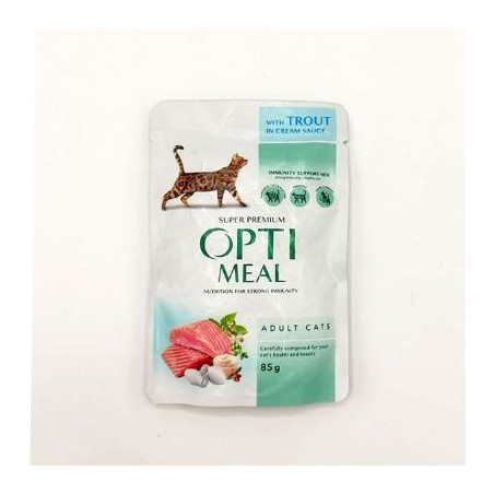 Optimeal Alabalıklı Krema Soslu Yaş Ked.Mam.85G