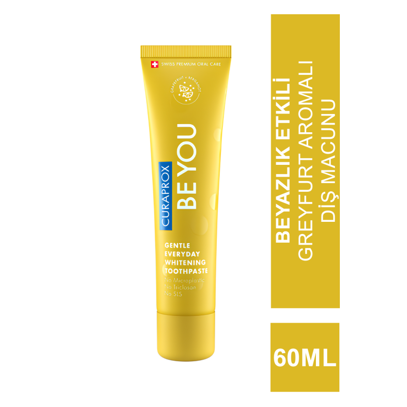 Curaprox Be You Beyazlatıcı ( Greyfurt-Bergamot ) Diş Macunu - Yellow 60 ml