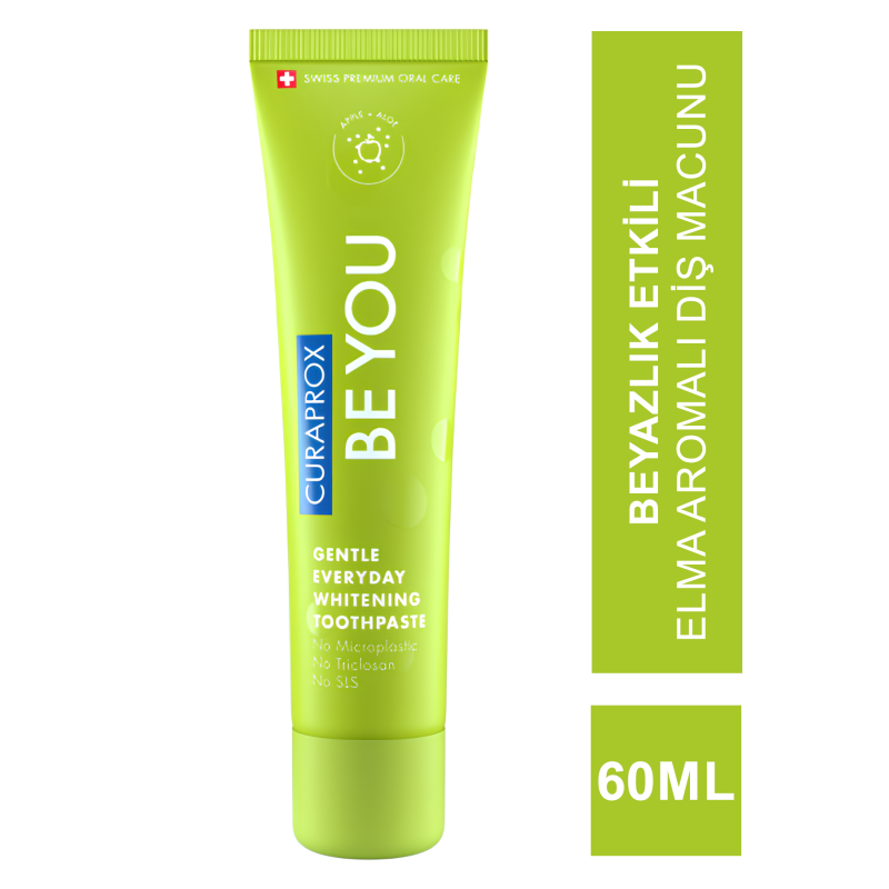 Curaprox Be You Beyazlatıcı ( Elma - Alovera ) Diş Macunu - Green 60 ml