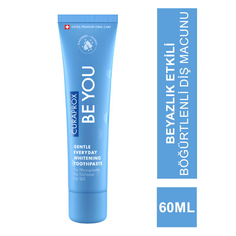 Curaprox Be You Beyazlatıcı ( Böğürtlen - Meyankökü ) Diş Macunu - Blue 60 ml