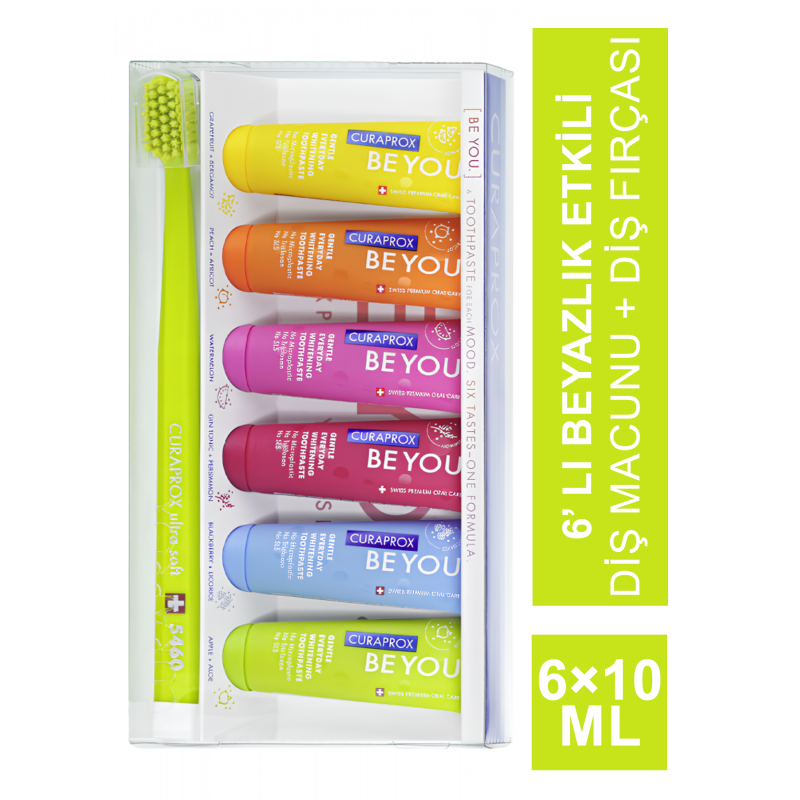 Curaprox Be You Whitening 6'lı Karma Set ( 10ml ) + 5460 Fırça