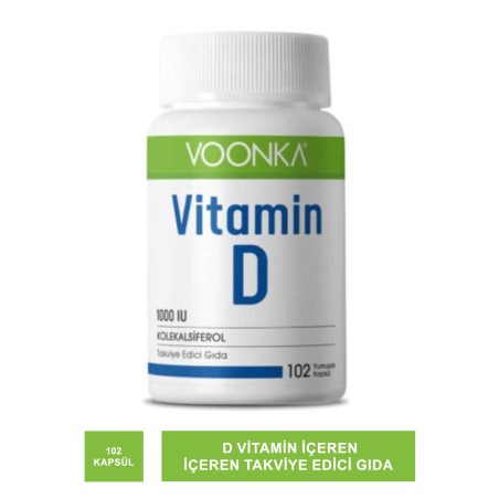 Outlet - Voonka Vitamin D İçeren Takviye Edici Gıda 102 Kapsül