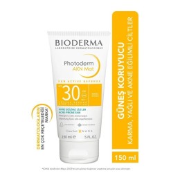 Bioderma Photoderm AKN Mat Spf 30 Yağlı, Akneli Cilt için Sivilce Karşıtı Matlaştırıcı Güneş Kremi 150ml (S.K.T 02-2026)