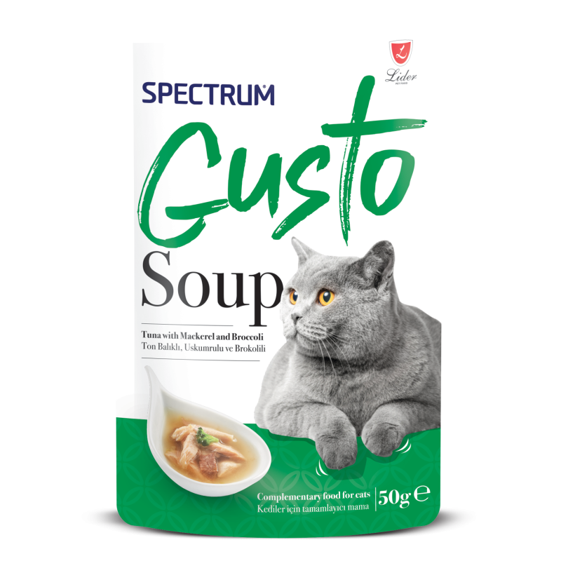 Spectrum Gusto Ton Balıklı , Uskumru ve Brokoli Kedi Çorba 50gr