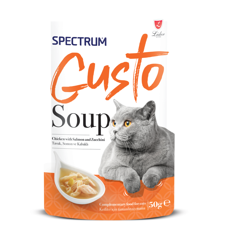 Spectrum Gusto Tavuklu,Somon ve Kabaklı Kedi Çorba 50gr