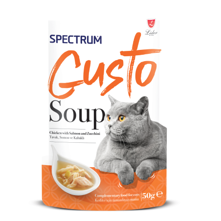 Spectrum Gusto Tavuklu,Somon ve Kabaklı Kedi Çorba 50gr