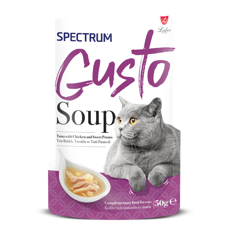 Spectrum Gusto Ton Balıklı Tavuklu ve Tatlı Patatesli Kedi Çorba 50gr
