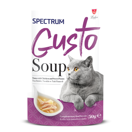 Spectrum Gusto Ton Balıklı Tavuklu ve Tatlı Patatesli Kedi Çorba 50gr