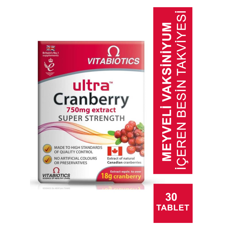 Outlet - Vitabiotics Ultra Cranberry 750 mg Extract 30 Tablet