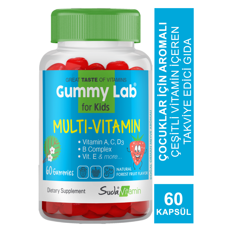 Suda Vitamin Gummy Lab Multi-Vitamin for Kids 60 Yumuşak Kapsül