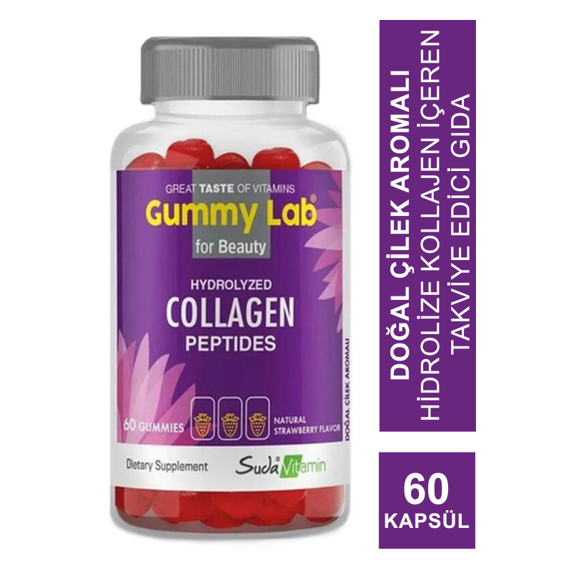 Suda Vitamin Gummy Lab Collagen Peptides 60 Yumuşak Kapsül