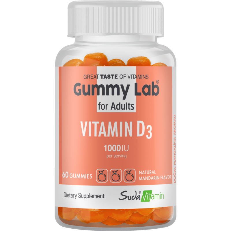 Suda Vitamin Gummy Lab Vitamind D3 for Adult 60 Yumuşak Kapsül