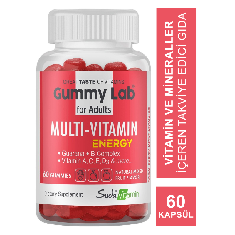 Suda Vitamin Gummy Lab Multi-Vitamin Energy for Adult 60 Yumuşak Kapsül