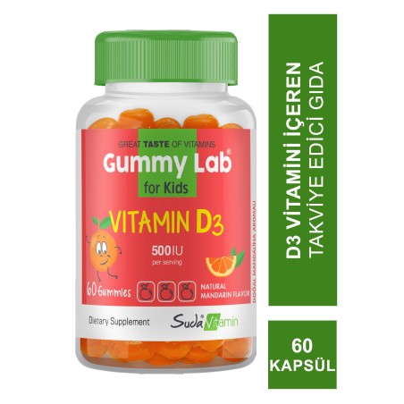 Suda Vitamin Gummy Lab Vitamin D3 for Kids 60 Yumuşak Kapsül