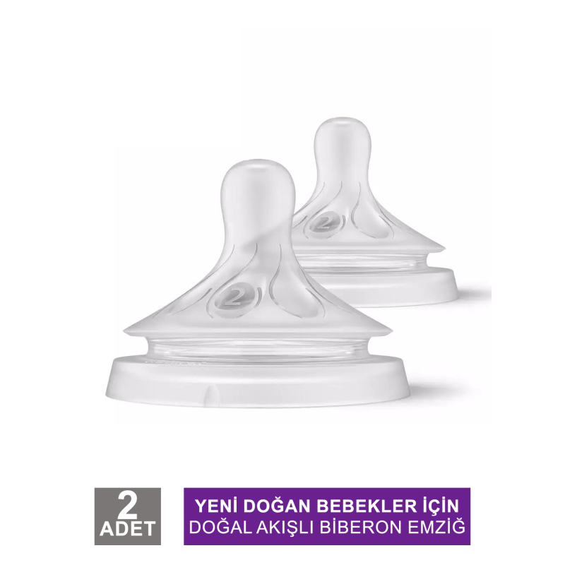 Philips Avent Natural Response Biberon Emziği 2'li 0+ Ay No: 2 ( SCY962/02)