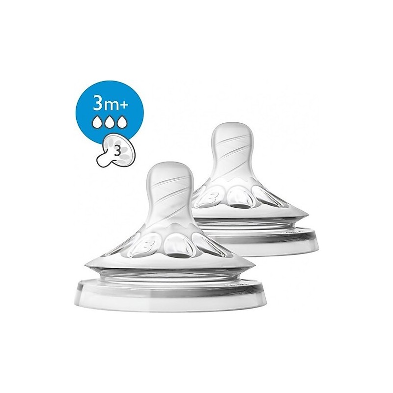 Philips Avent Natural Biberon Emziği 2'li 3+ Ay No: 3 ( SCF043/27)