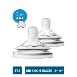 Philips Avent Natural Biberon Emziği 2'li 3+ Ay No: 3 ( SCF043/27)