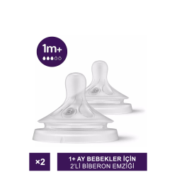 Philips Avent Natural Response Biberon Emziği 2'li 1+ Ay No: 3 ( SCY963/02)