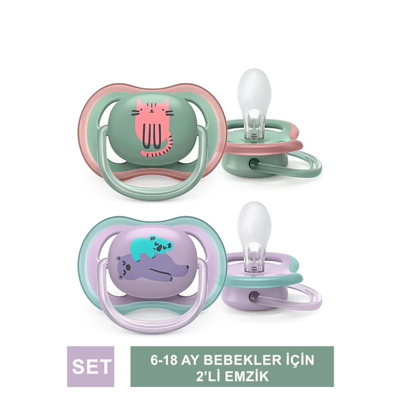 Philips Avent Ultra Air Kız 6-18 Ay 2'li Emzik ( SCF085-18 )
