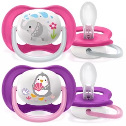 Philips Avent Ultra Air Animals Kız 6-18 Ay 2'li Emzik (SCF080/08)