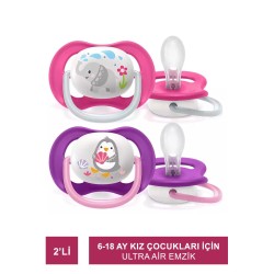 Philips Avent Ultra Air Animals Kız 6-18 Ay 2'li Emzik (SCF080/08)
