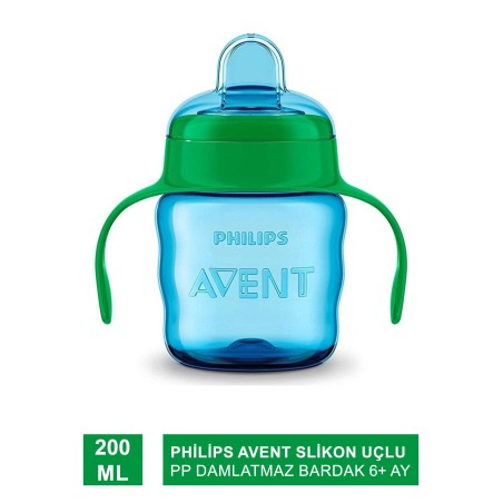 Philips Avent Slikon Uçlu PP Damlatmaz Bardak 6+ Ay 200 ml - Erkek ( SCF551-05 )