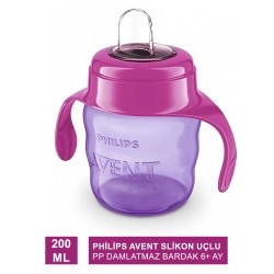 Philips Avent Slikon Uçlu PP Damlatmaz Bardak 6+ Ay 200 ml - Kız ( SCF551-03 )