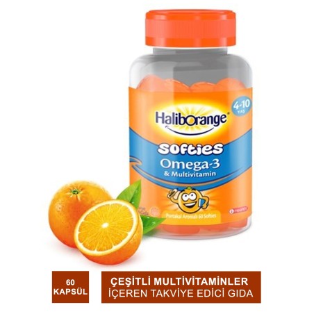 Haliborange Portakal Aromalı Omega-3 Destekli Multivitamin 60 Kapsül