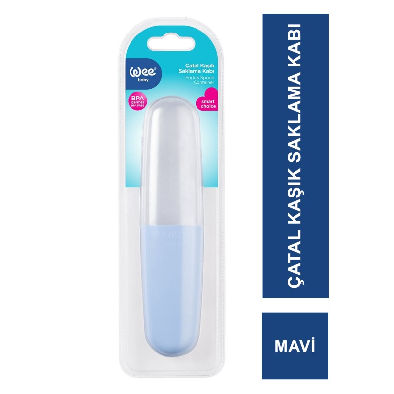 Wee Baby Çatal Kaşık Saklama Kabı - Mavi ( 887 )