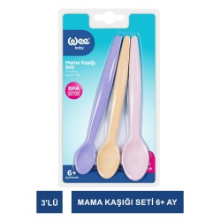 Wee 3'lü Mama Kaşığı Seti 6+ Ay  - Pembe ( 123 )