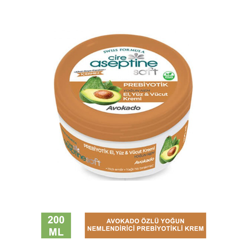 Cire Aseptine Soft Avokado Özlü Yoğun Nemlendirici Prebiyotikli Krem 200 ml Cire Aseptine Soft Avokado Özlü Yoğun Nemlendirici Prebiyotikli Krem 200 ml