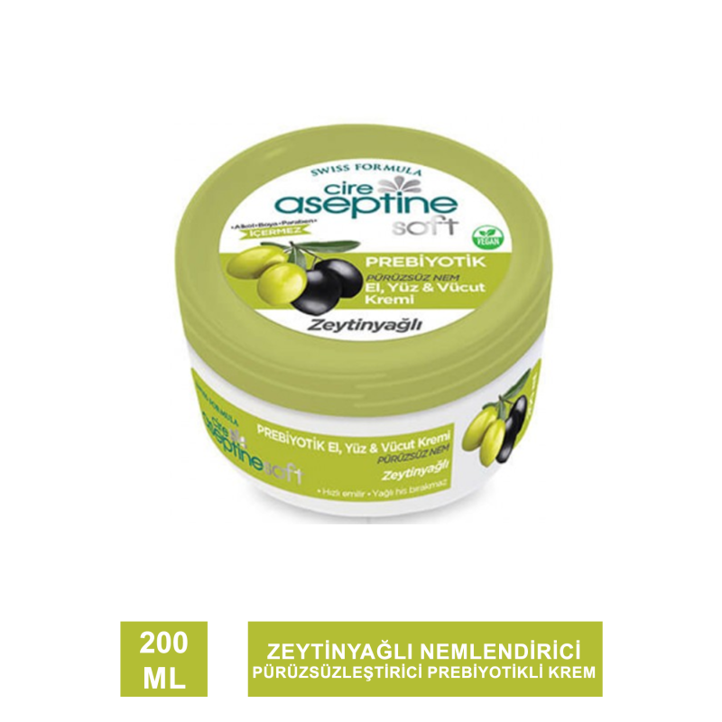 Cire Aseptine Soft Zeytinyağlı Nemlendirici Pürüzsüzleştirici Prebiyotikli Krem 200 ml Cire Aseptine Soft Zeytinyağlı Nemlendirici Pürüzsüzleştirici Prebiyotikli Krem 200 ml