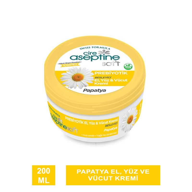 Cire Aseptine Soft Prebiyotik Papatya El, Yüz Ve Vücut Kremi 200 Ml Cire Aseptine Soft Prebiyotik Papatya El, Yüz Ve Vücut Kremi 200 Ml