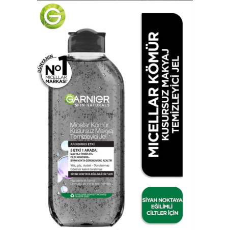 Garnier Miceller Kömür Kusursuz Makyaj Temizleyici Jel 400 ml