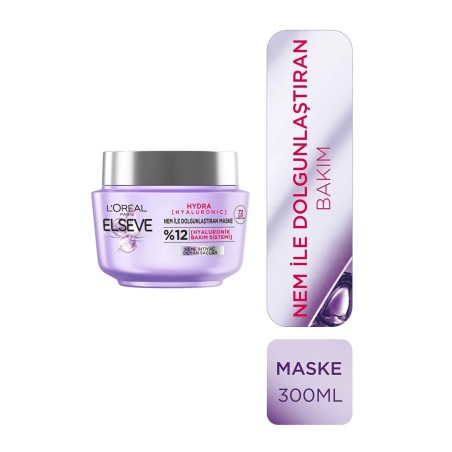 Loreal Paris Elseve Hydra ( Hyaluronic ) Nem ile Dolgunlaştıra n Maske 300 ml