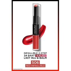 Loreal Paris Infaillible 2-Step 24 Saat Kalıcı Likit Ruj & Balm - 506 Red Infaillible