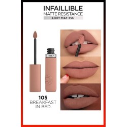 Loreal Paris Infaillible Matte Resistance Likit Mat Ruj - 105 Breakfast In Bed