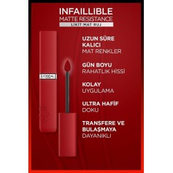Loreal Paris Infaillible Matte Resistance Likit Mat Ruj - 115 Snooze Your Alarm